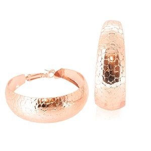 Textures Hoop Earrings | 14K Rose | Lightweight ⭐️